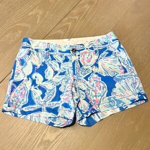 Lilly Pulitzer Callahan Shorts Women’s Size 2 Bay Blue Into the Deep 5” Chino
